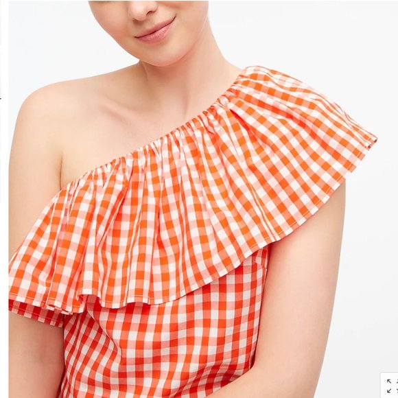 J. Crew Tops - J. Crew Cotton Poplin Ruffle-Shoulder Top, NWT
